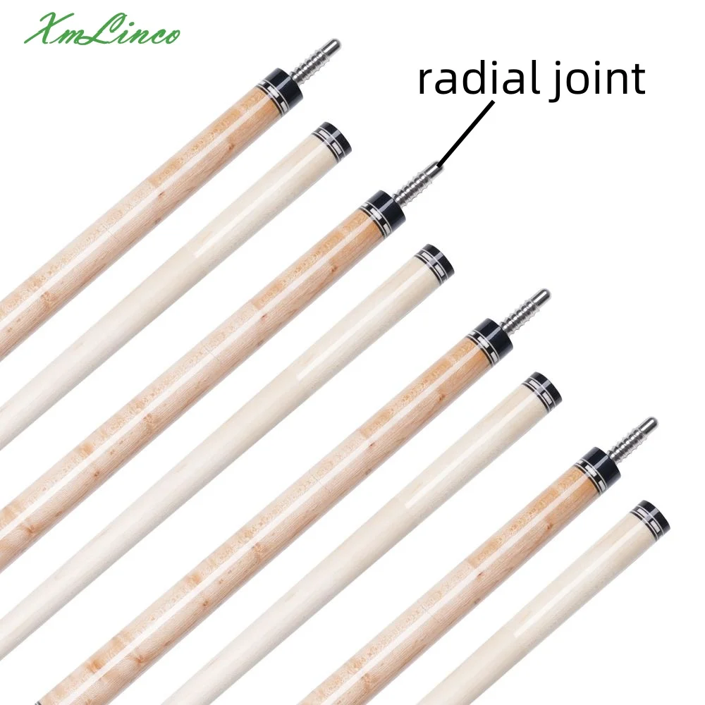 Xmlinco Handmade Billiard Sticker pool Cue Birdseye Wood Lizard Leather Warp 12.5mm Tip Size Hard Maple Shaft  58 Inches