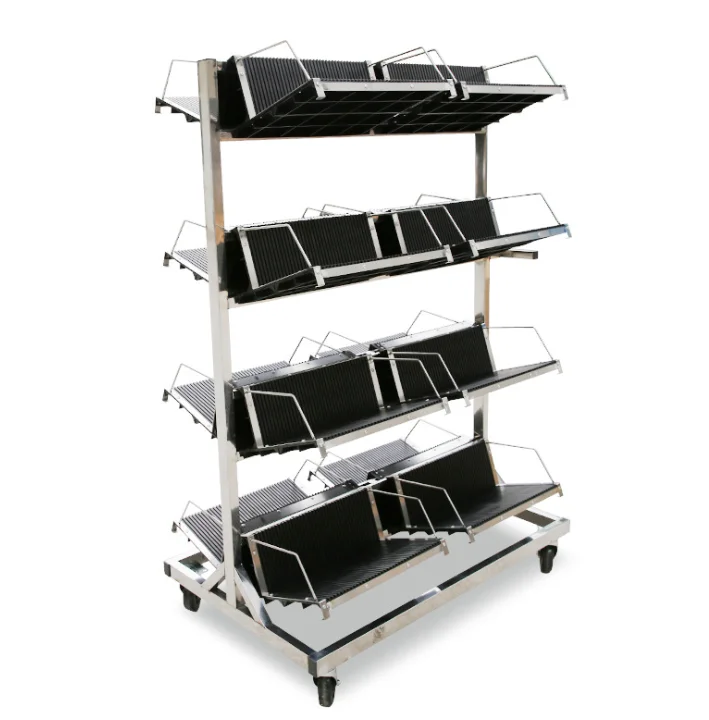 G07  ESD PCB Trolley with Hanging Racks/Antistatic Turnove hanging basket/ESD  pcb storage trolley