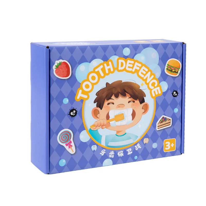 Baby Tooth Defence Toy Formation of Good Habits Game Life Skill Children Early Educational Tooth Brushing Wooden Toys for Kids