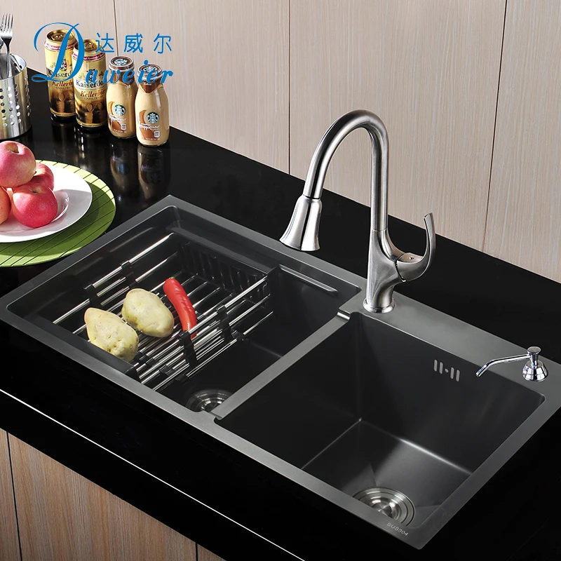 Кухонная мойка ручной работы большая кухонная раковина из нержавеющей стали с двойной чашей