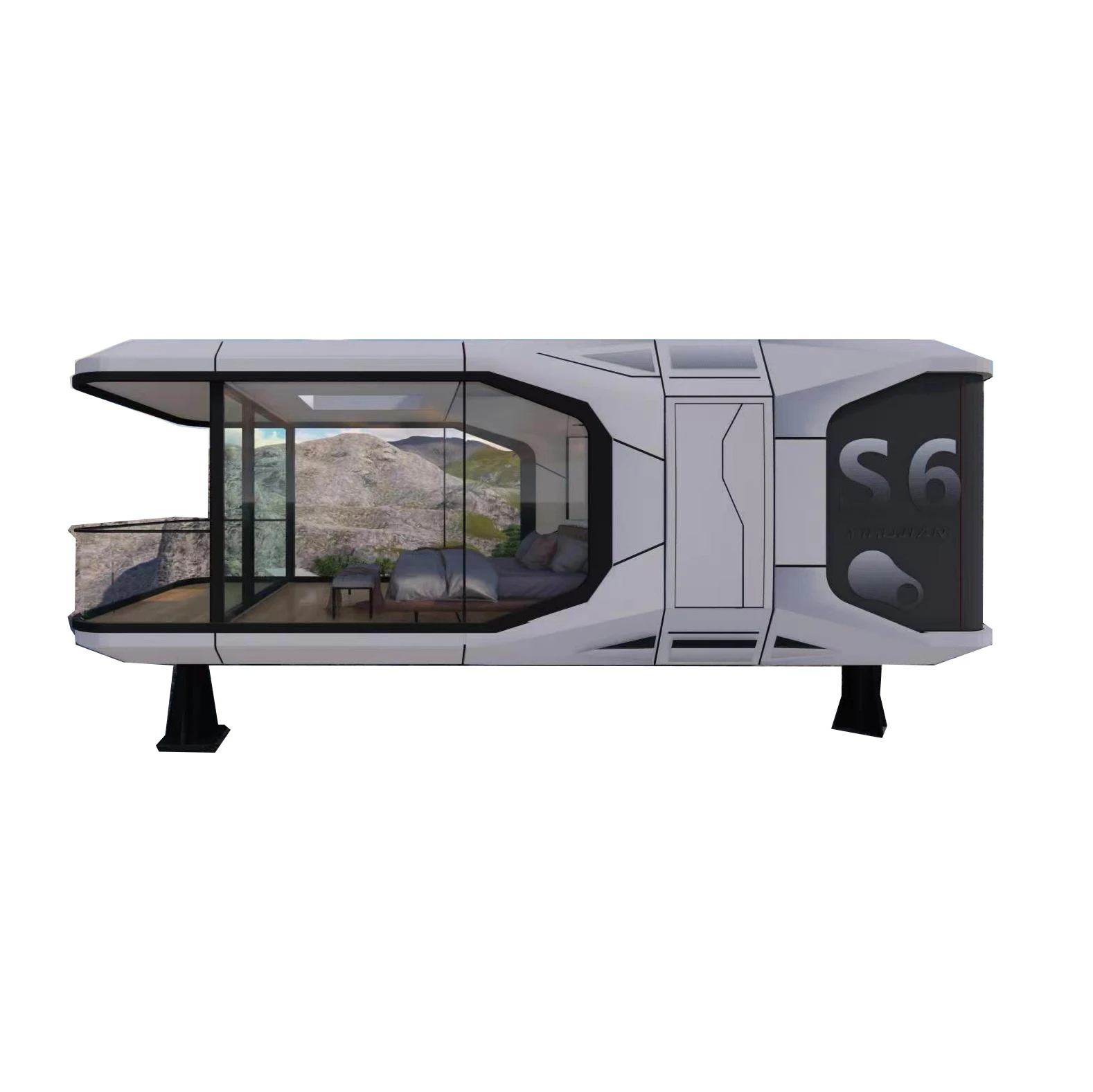 Роскошный прочный курорт ферма мобильный крошечный дом сборный Космос капсульный