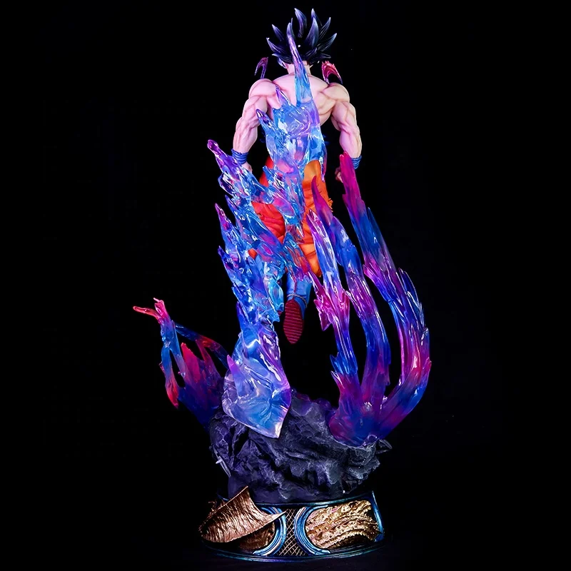 New 52cm Anime Gk Dbz Super Saiyan Ultra Instinct Key Of Egoism Goku Action Figure With Light Pvc Model Toy