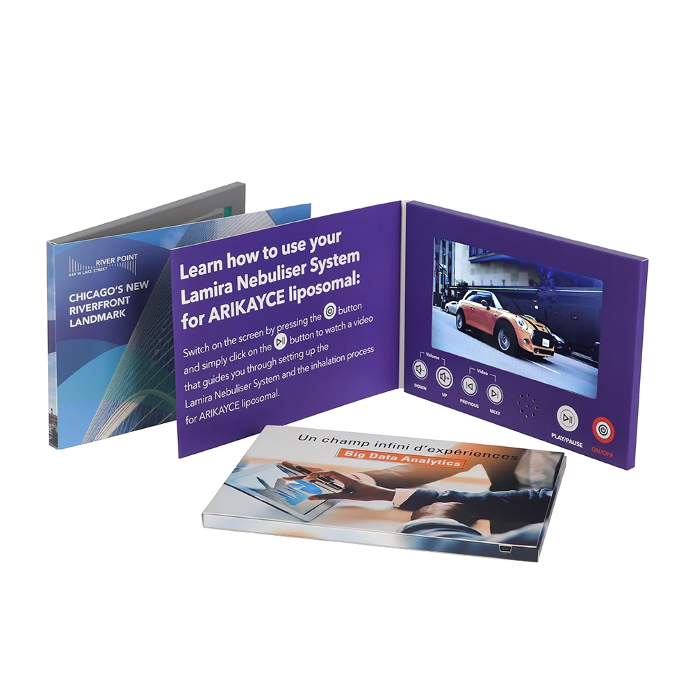 
7 inch lcd screen video brochure 