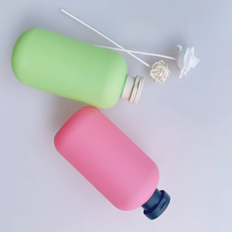 500ML Amino Acid HDPE Plush Material Flip Body Lotion Bottle Shower Gel Bottle  Cleanser Cosmetic Bottle
