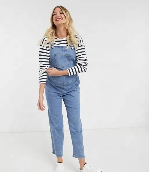 2021 ZY Casual Women Pregnant Clothing Maternity Adjustable Waist Exclusive Denim Overall Jumpsuit
