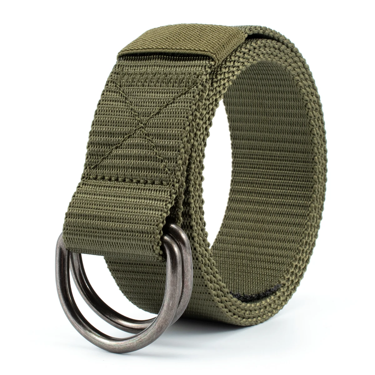 Lightweight Versatile Double D Ring Buckle Waist Webbing Strap Canvas  Belts For Streetwear
