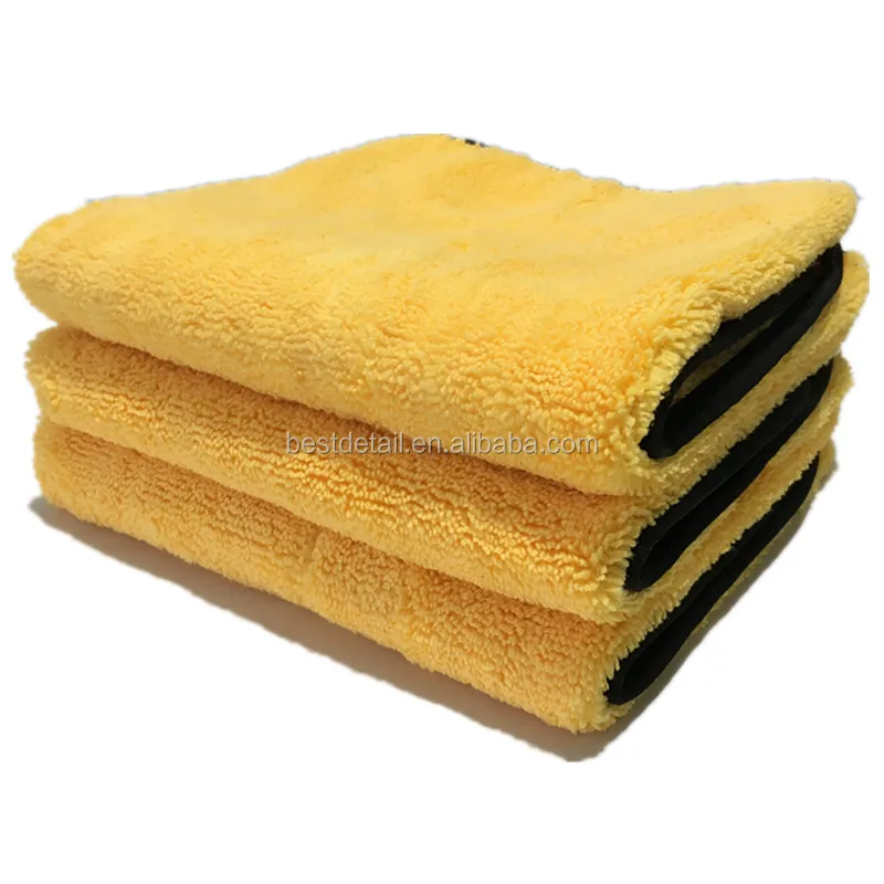 China Wholesale Absorbent Yellow Auto Detailing Buffing Towel 16x24 400 GSM All Purpose Microfiber Cleaning Cloth for Car Wash