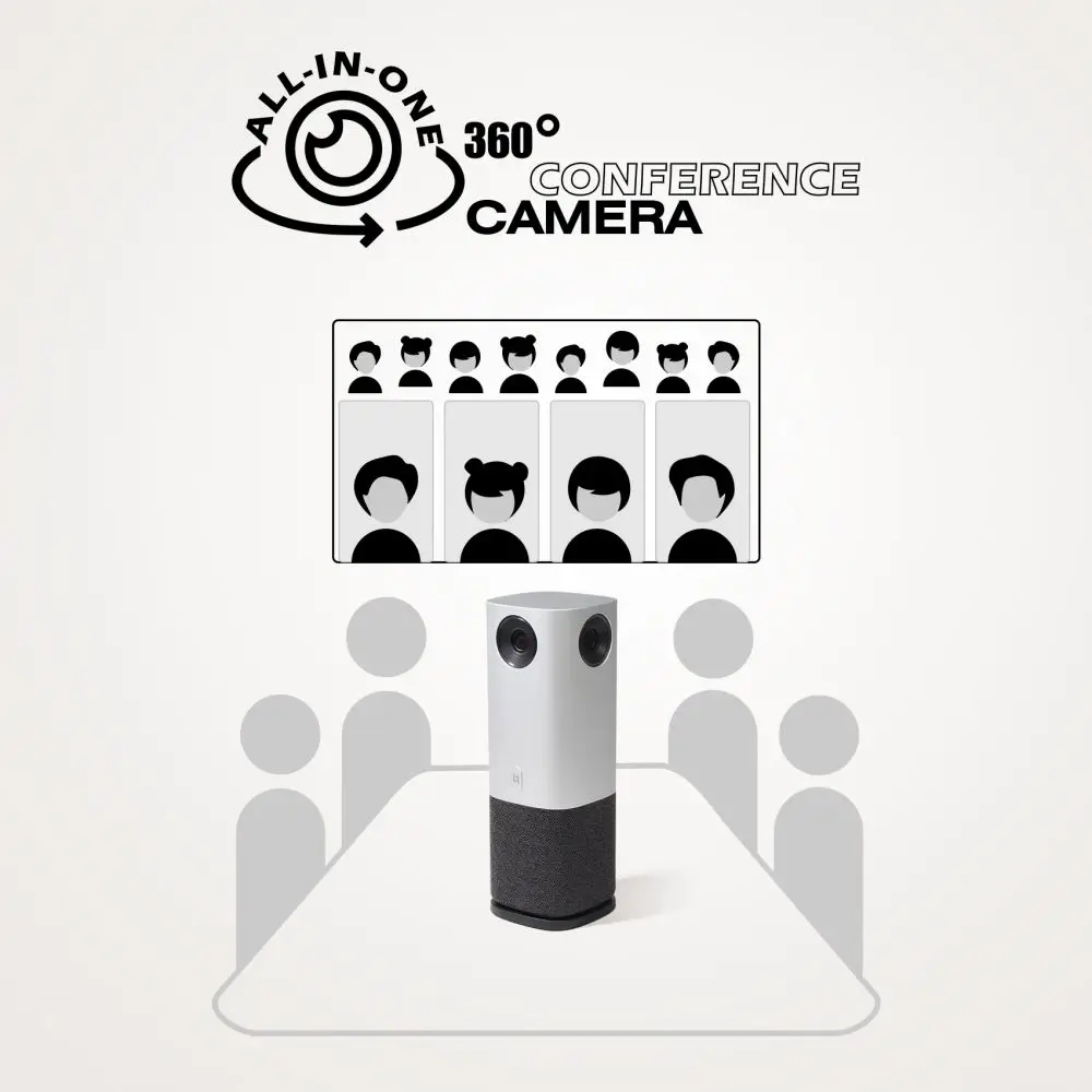 AI Panoramic Video Conferencing Camera with Speaker UltraHD 4K 360 Conference Camera