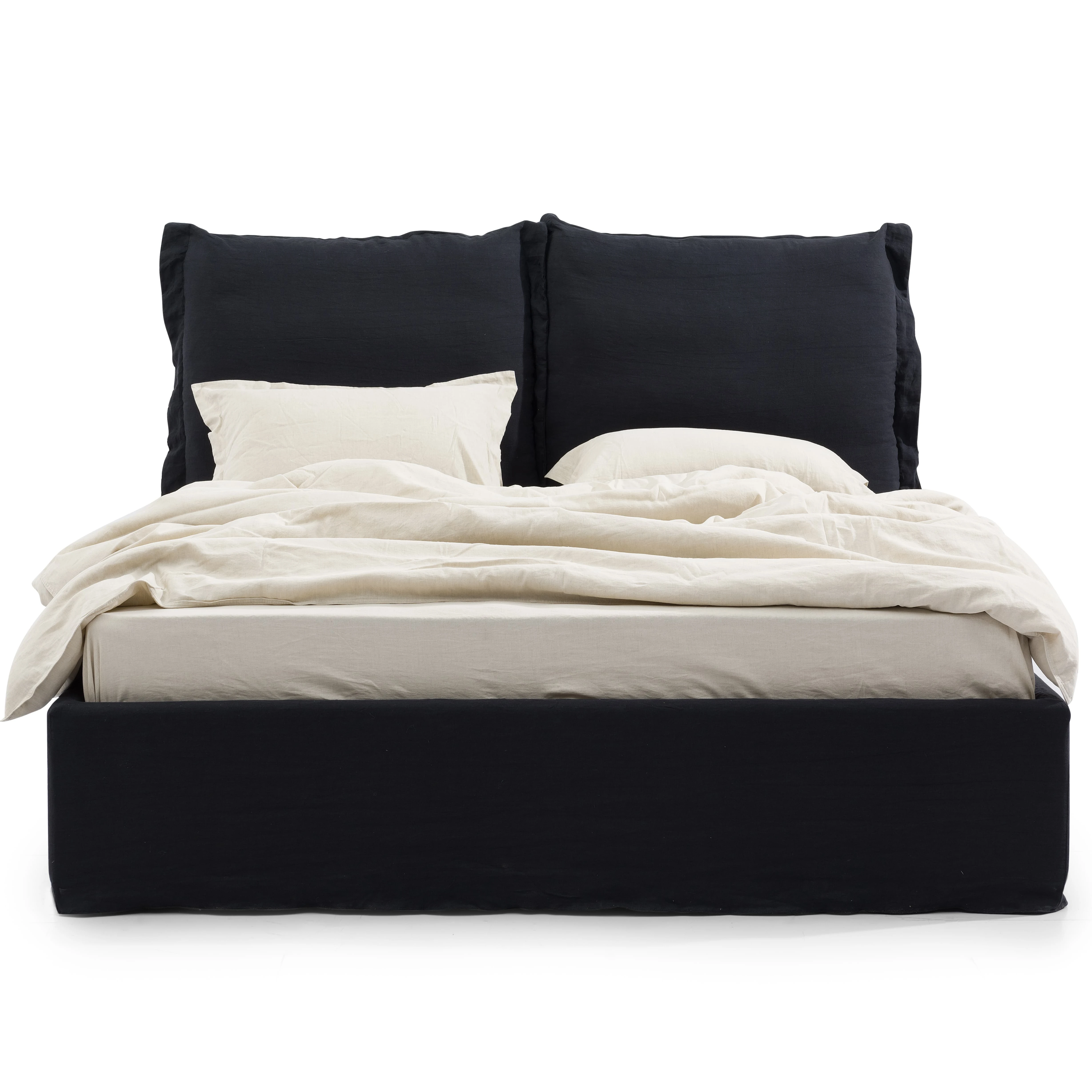 Upholstered  Bedroom Furniture Solid Wood Modern Double Bed