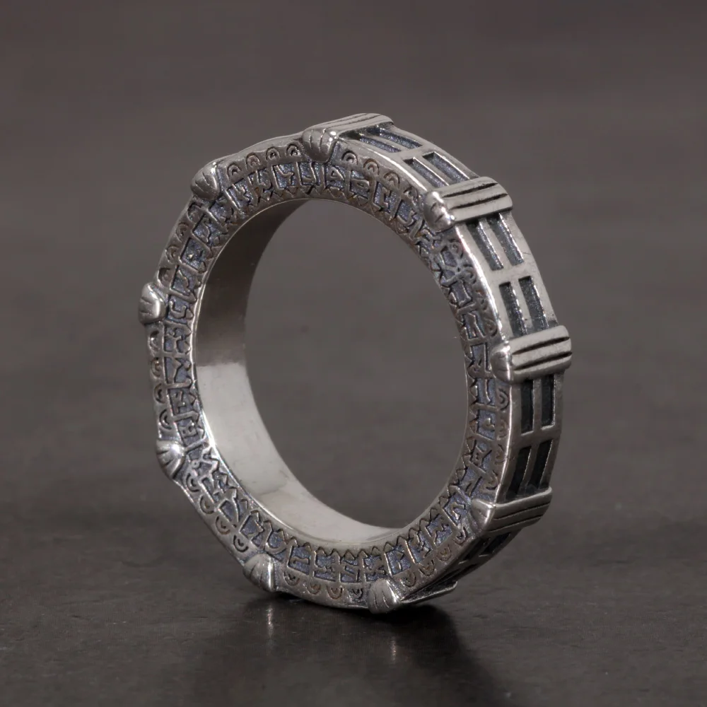 Real 925 Sterling Silver Stargate Rings for Fans Massive Transportation Device In Stranger Things TV Show Cosplay Christmas Gift