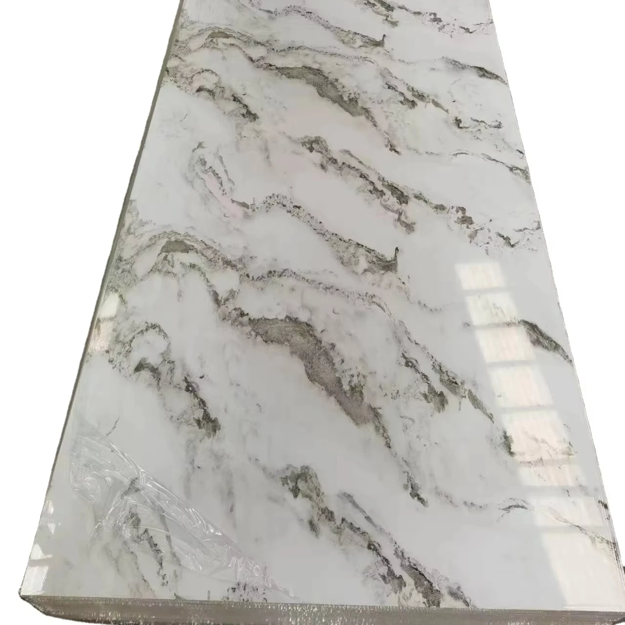 Modern UV Marble PVC Wall Panels Waterproof Sheet PVC Cladding Boards for TV Board 1-Year Warranty for Hotels and Halls