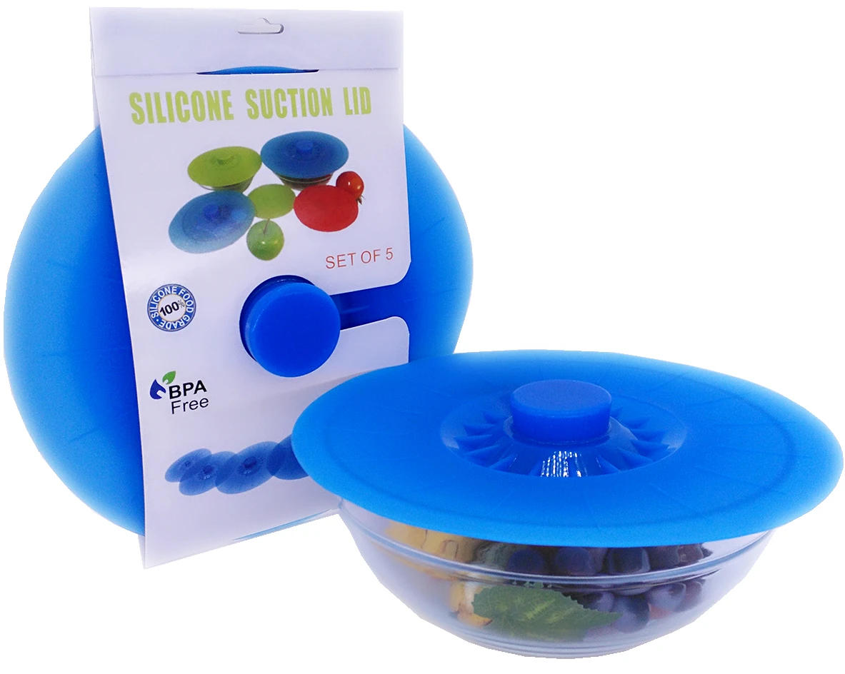 Multi-function Kitchen Storge Lid Cover Easy to Seal Silicone Suction Lid Set for Cups Pans Pots