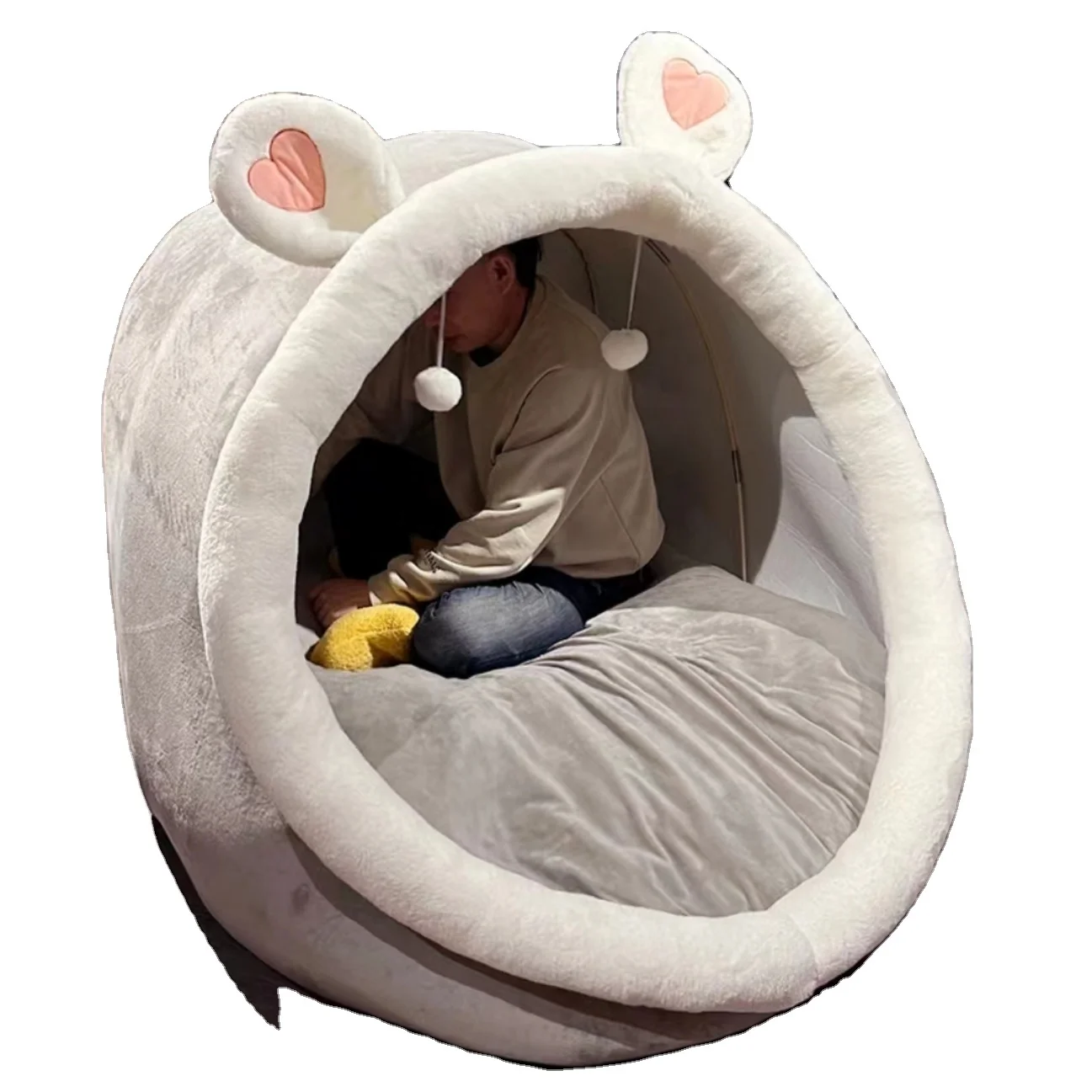 Amazon sells well Exclusive High Quality  Washable Sleep Tight UltraHuman Size  mat Scale Jumbo Adult Human Dog Bed kennel