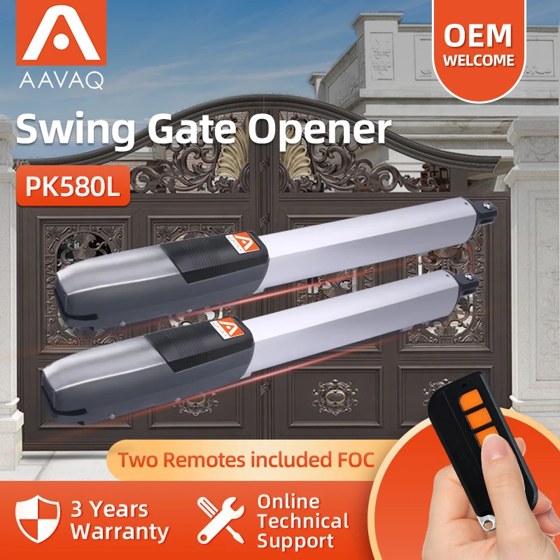 AAVAQ PK Series WiFi Remote Automatic Control DC Swing Gate Opener Electric Gate Motor Operator