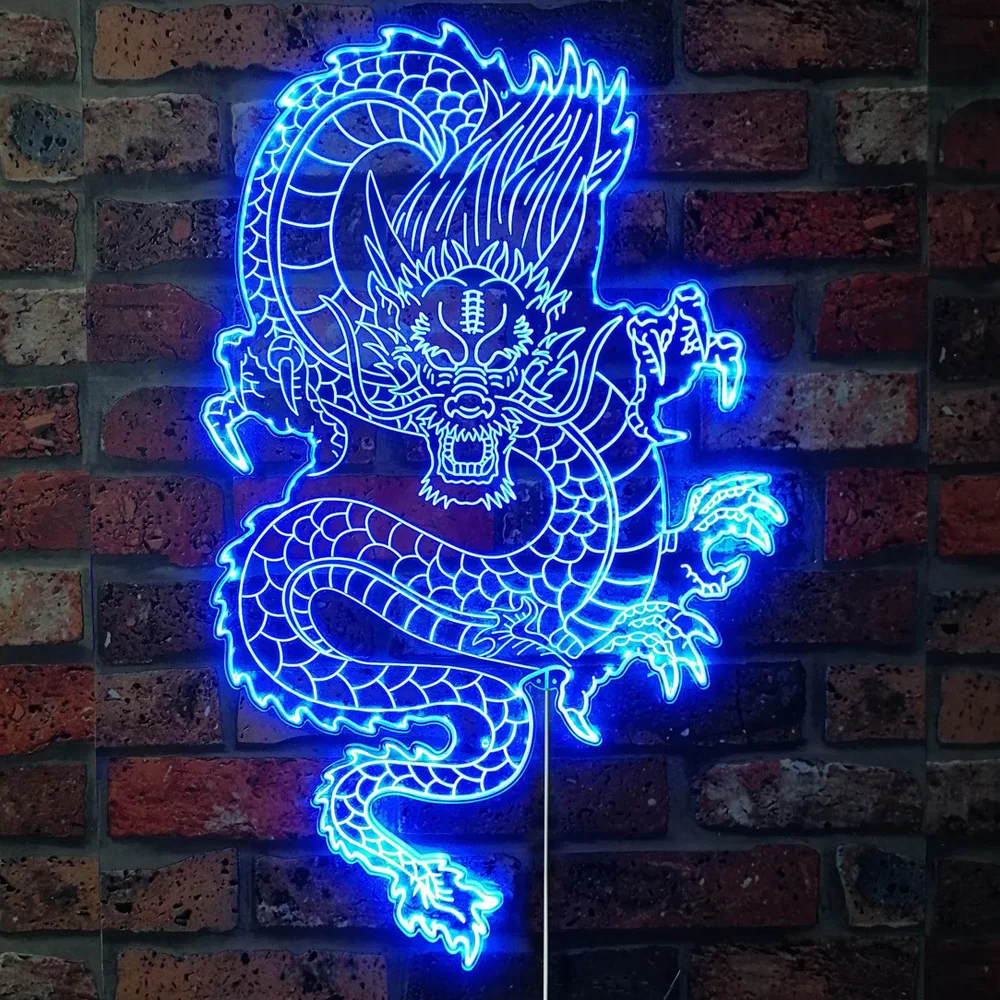 12V Electronic Signs Wholesale Personalised Illuminated Frontlit LED Dragon Neon Sign Kit