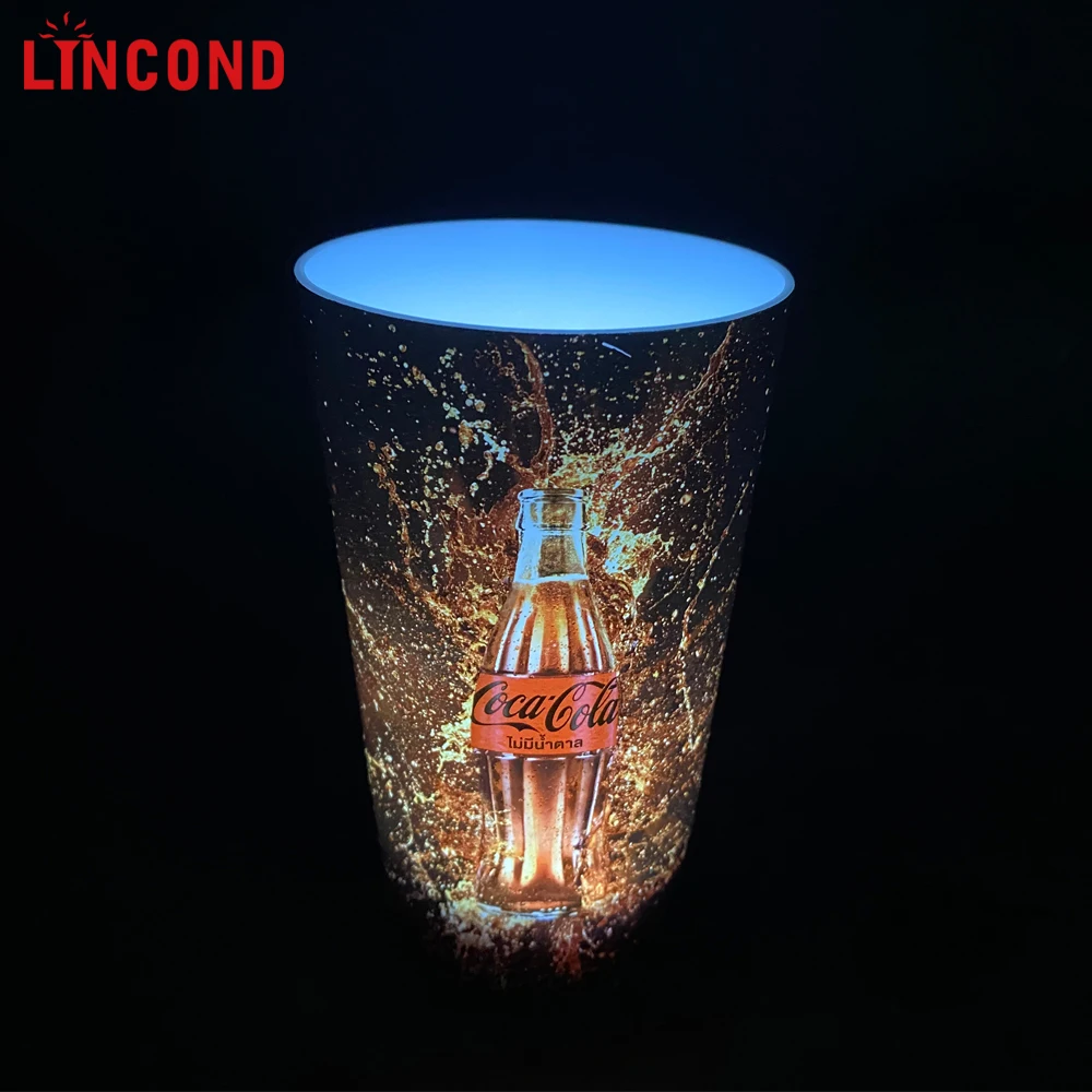 Lincond latest Free sample Plastic LED cup drinking beer cup mugs with led light for Christmas party bar new year
