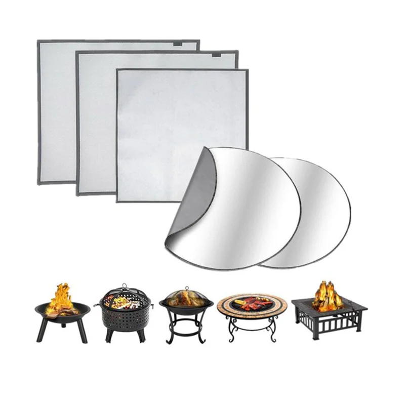 Heat Resistant Outdoor Grill Deck Protector Fireproof Heat Resistant Rectangle Square Fire Pit Mat