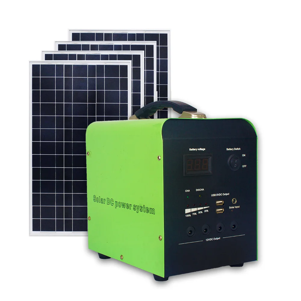 30W DL Mini Portable Solar Generator 12V/24AH Pure Sine Wave Portable Solar System CE Monocrystalline Solar Panel Kits 24 Hours