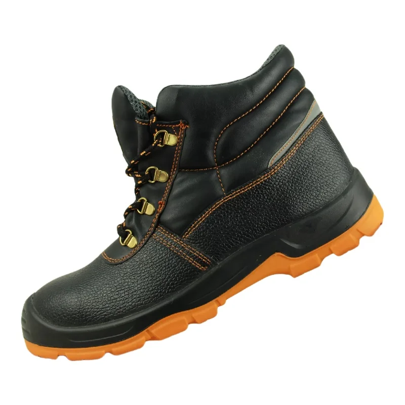 Casual Light Weight Embossed Action Leather Pu/Rubber Sole Steel Toe Safety Shoes Boots