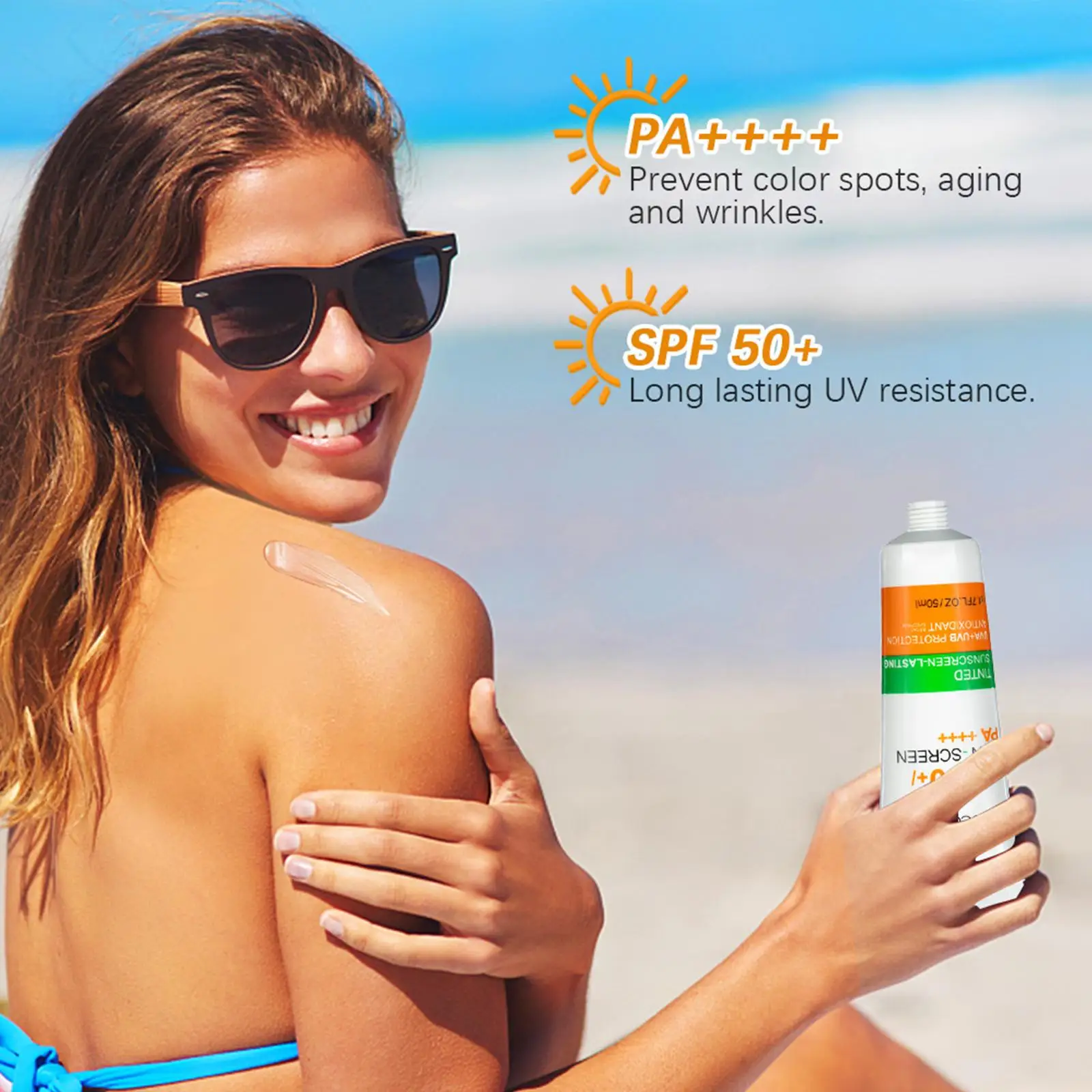 Новинка тонированный солнцезащитный крем для лица Spf 50 без масла против Уфа/уфв с гиалуроновой кислотой уход за