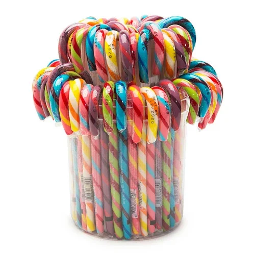 wholesale custom handmade colorful twist swirl sweet christmas rainbow hard lollipop candy