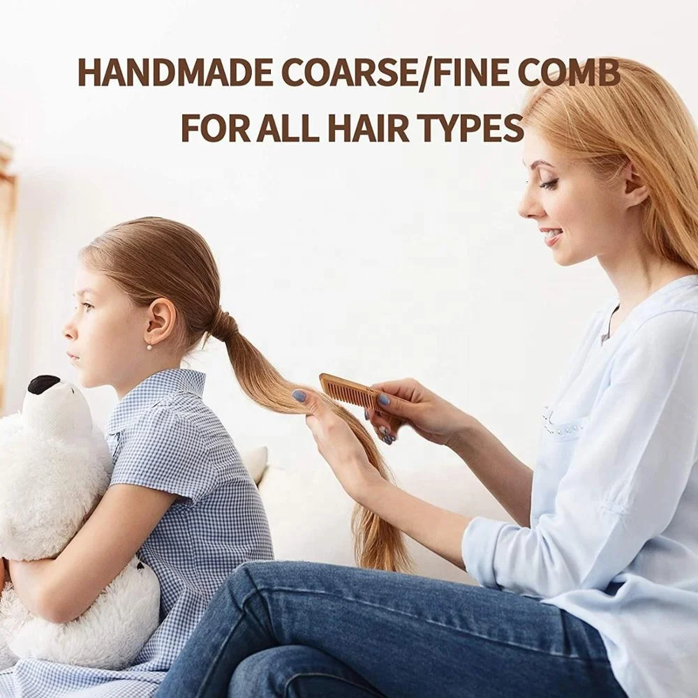 Coffret De Peigne Pour Cheveux A Effiler Personnaliser Bois Barbe Petit Taille Guerision Qwartz Rose Kit En Ensemble