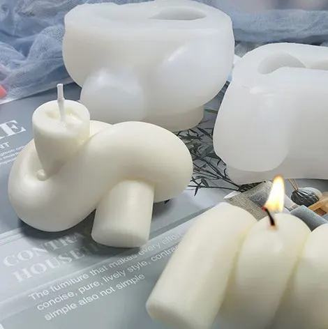 DIY Aromatherapy China Wholesale Custom Silicone Candle Mold Knot Molde de Silicone