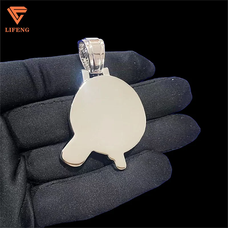 Iced out Jewelry Custom hiphop letter pendants A-Z letters 0-9 number pendants moissanite initial pendant 925 silver jewelry