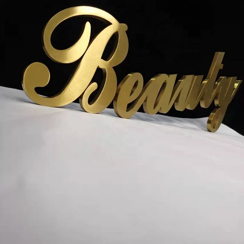Kexian Custom Indoor Wall Mounted Logo Letters Sign Lashes Nails Shop Non Illuminated Metal Letters Company Name Sign