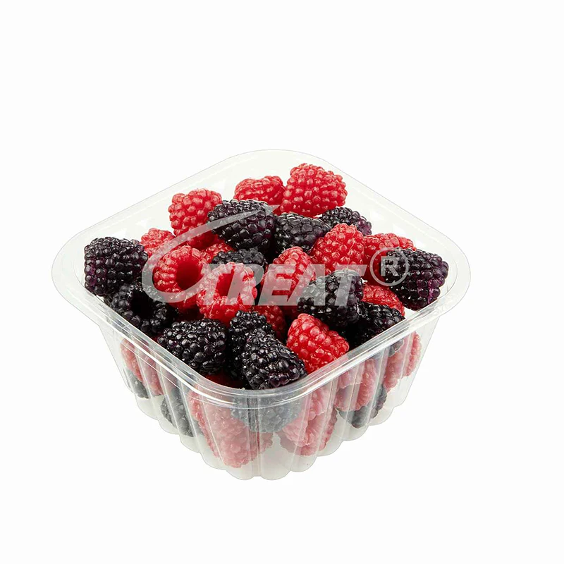 Recyclable 1000g Blue Color Plastic Punnets Mushroom container Food Container Fruit Packaging PET Packaging Blister Box YG460