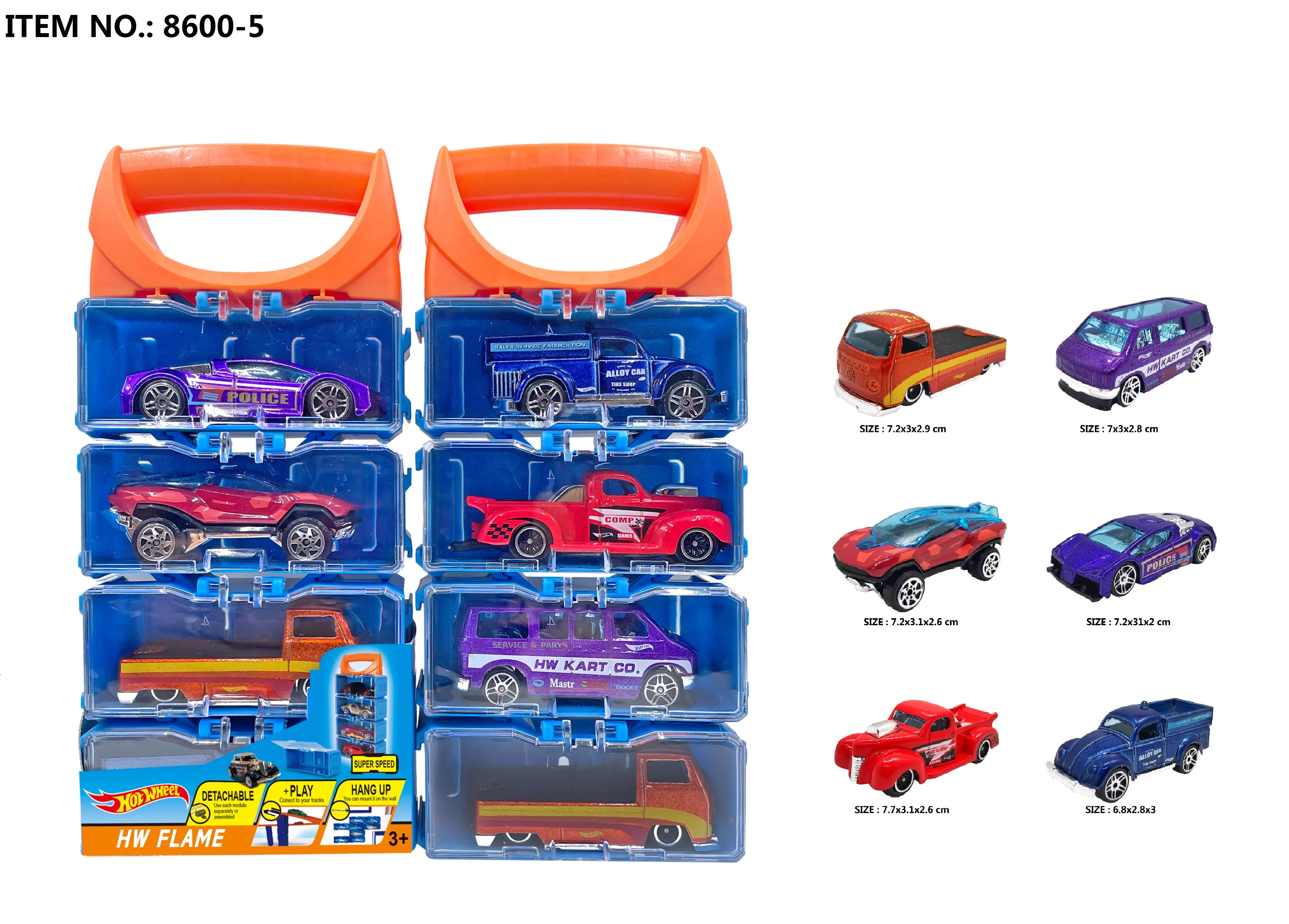 Wholesale 1:64 Scale 4-Piece Set of Premium Alloy Metal DIY Portable Box Model Cars Pull-Back Action Toy Vehicles for Kids 3+