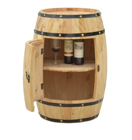 Wooden Wine Barrels Rack Bottle and Glass Holder