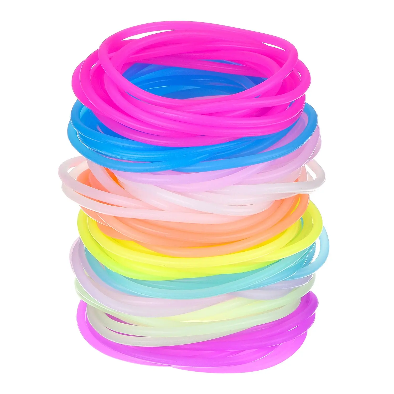 Multi Color Silicone Jelly Bracelets Hair Ties for Girls Women