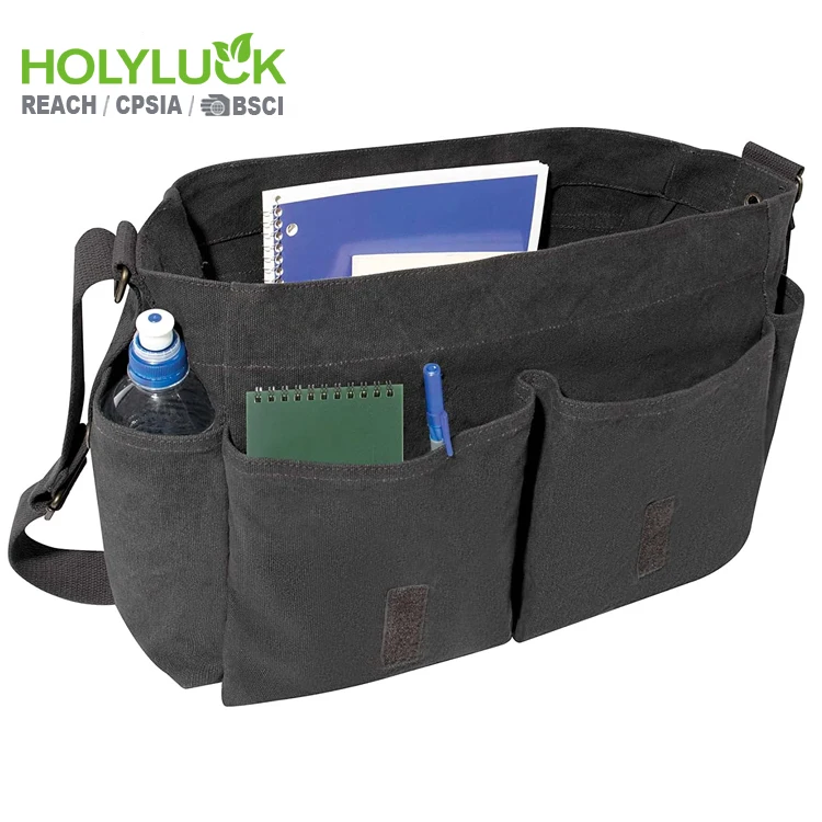 Comfortable custom designer crossbody vintage messenger bags shoulder canvas messenger bag for men