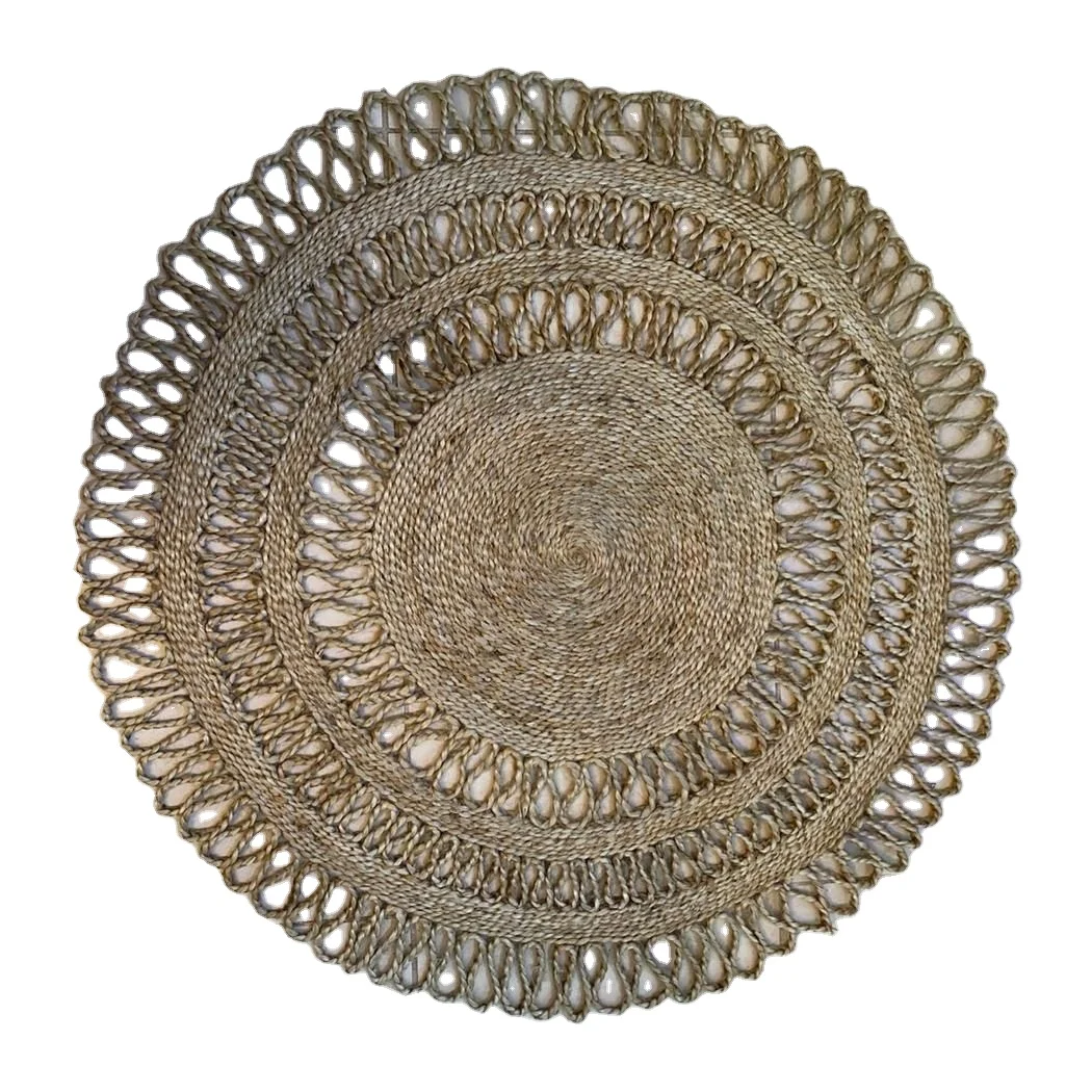 High quality and low price direct factory manufactured thick natural jute carpet handmade jute rug round floor mats  made in BD