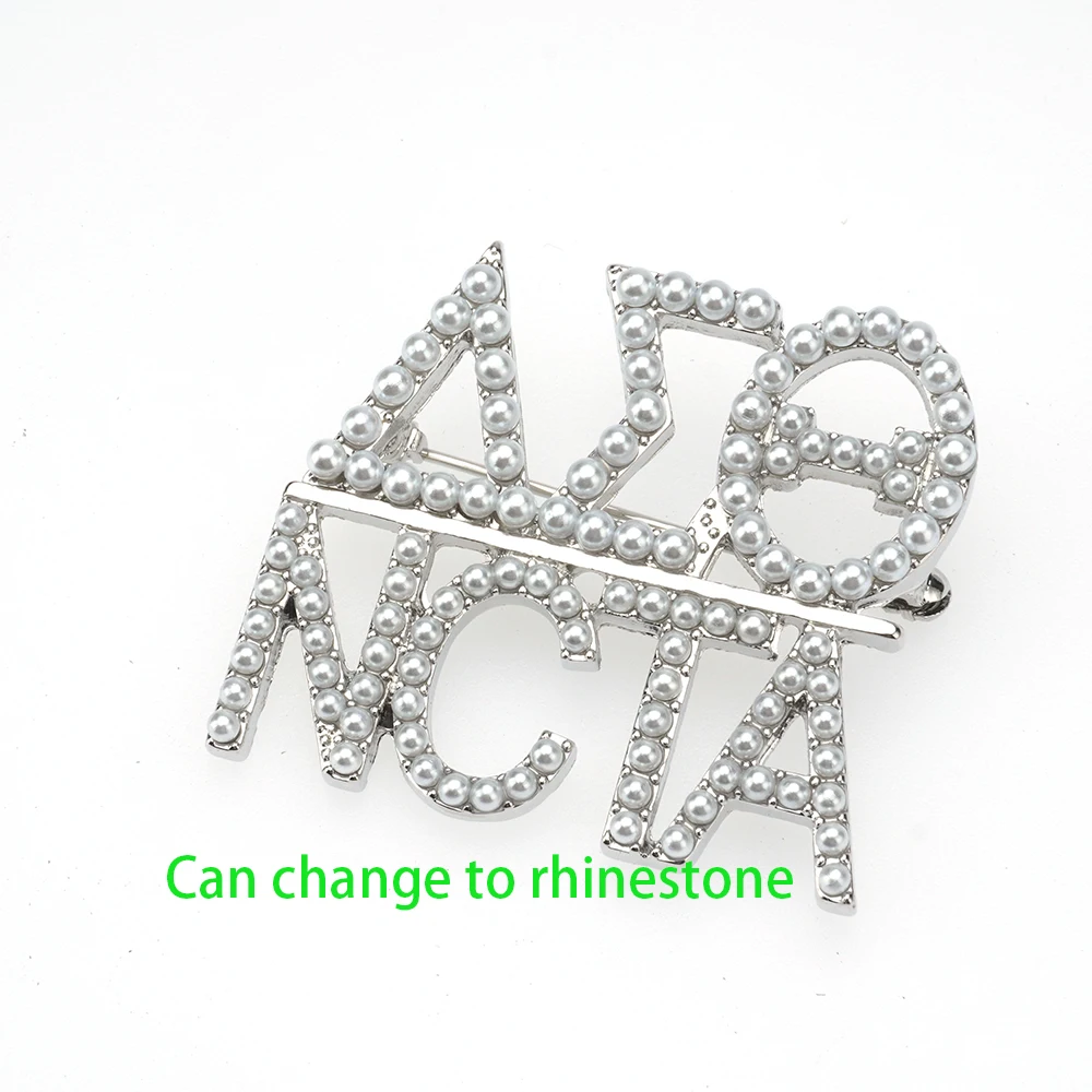 Custom Womens Brooches Pins Women Rhinestone Words Pin Metal Accessories Ladies Logo Broches Name Pearl Brooch