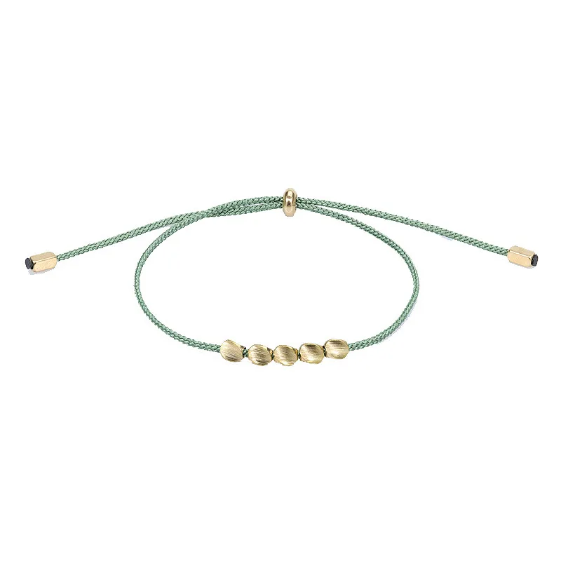 Stock  Buddhist Creative Irregular Rope Pulling for Women Men Handmade Knots Thread Copper Beads Charm Bracelets