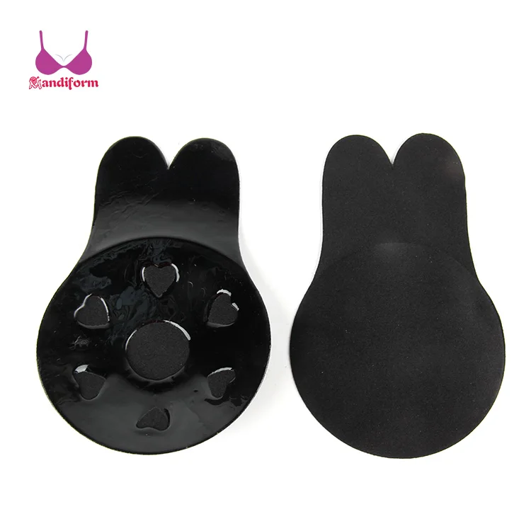 Silicone adhesive sticky rabbit bra pasties strapless reusable invisible push up breast lift bra tape nipple covers