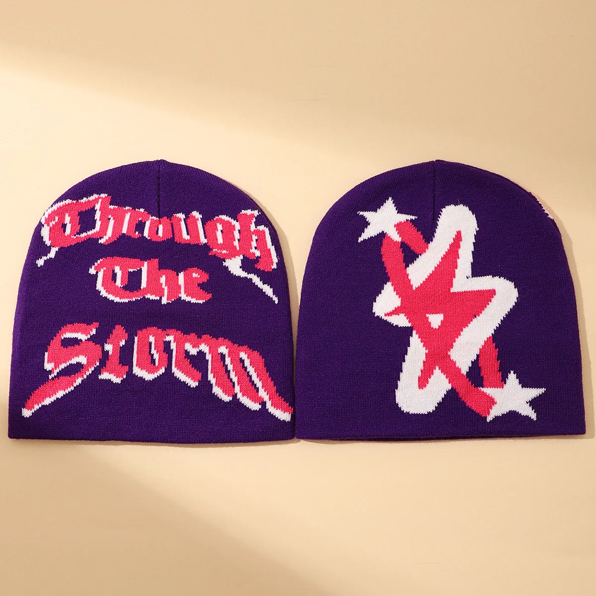 ODM 2023 y2k new arrival boys & girls beanies cuffless jacquard winter caps wholesale beanie manufacturer customized logo