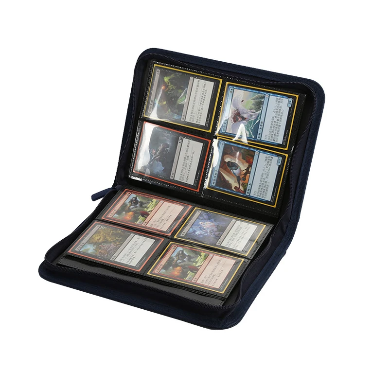 Direct Supplier Wholesale 4 Pockets 120 Cards Zippered Trading Card Binder for Pokemoned Cards