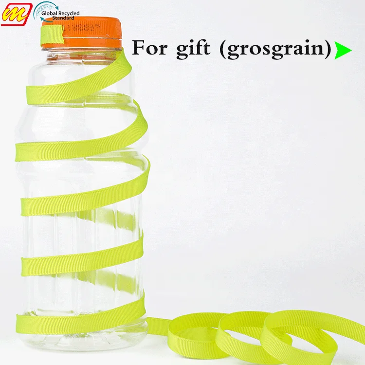 Eco friendly R-PET ribbon manufacturer GRS certificate recycle polyester rpet webbing for lanyard bag bel pet collar