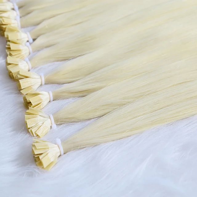 Wholesale Russian Keratin Flat Tip Human Russian Hair Extensions Raw Virgin Double Drawn Remy I tip Hair Extensions