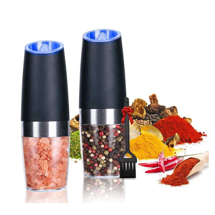Plastic hand operate gravity electric salt pepper grinder stocked