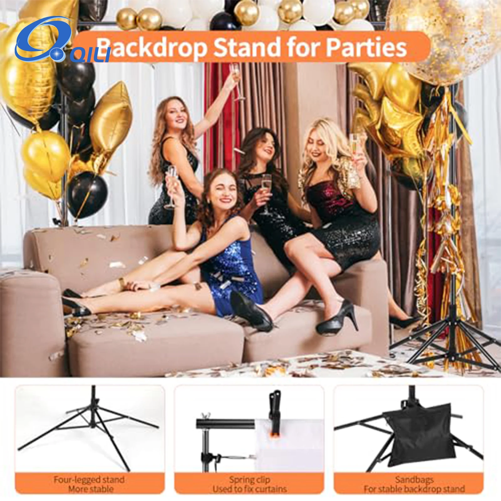 Wedding Birthday Parties Decoration Backdrop Photography Metal Portable Stand Tropod Curtain Balloon Flower s Decor Arch Bracket
