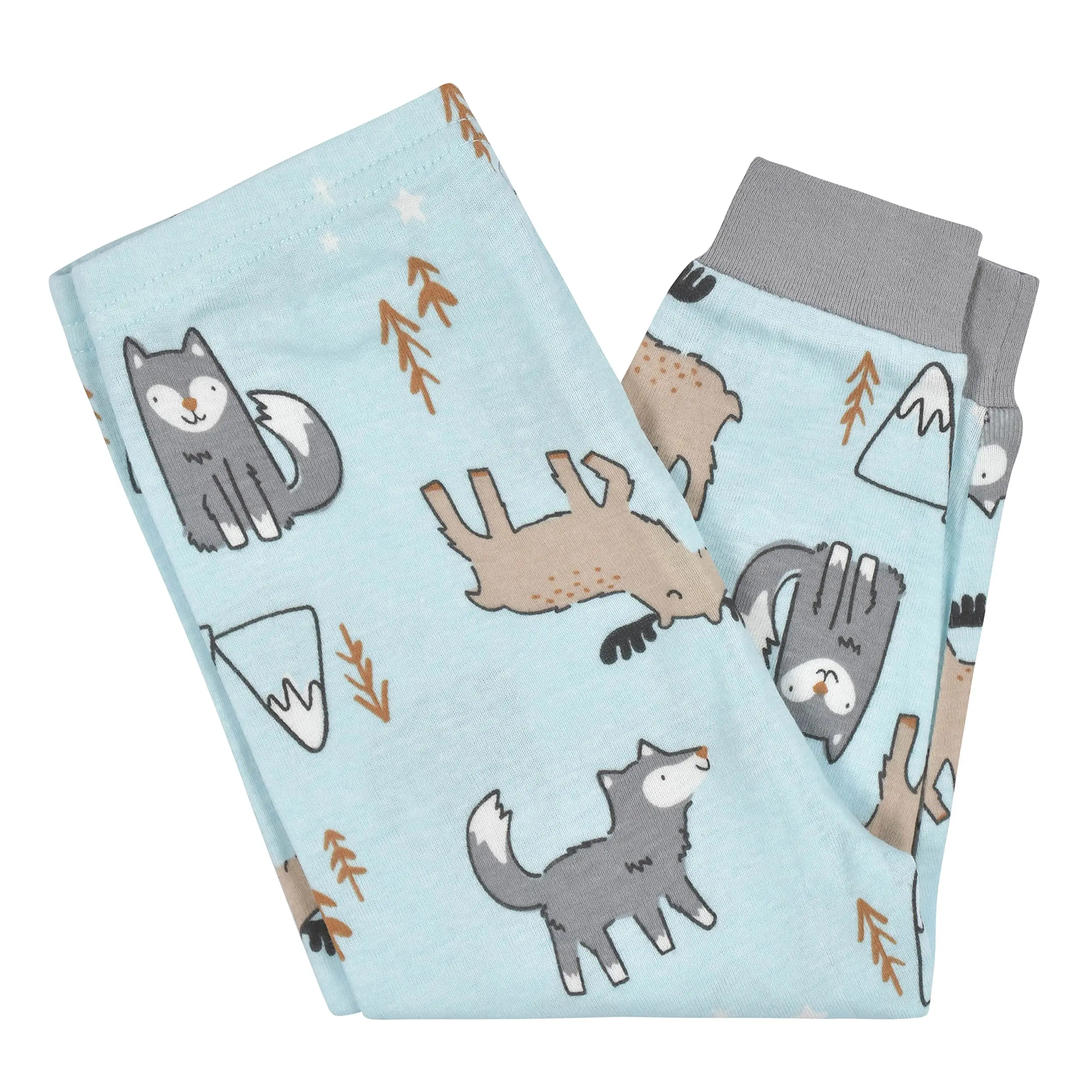 2024 New Fashion Bamboo Cotton Material  Pattern Customized Two Piece Sleepwear Short Sleeve Baby Kids Pajamas Set