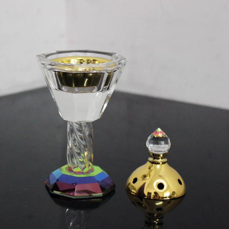 arabic bronze copper decorative crystal glass censer