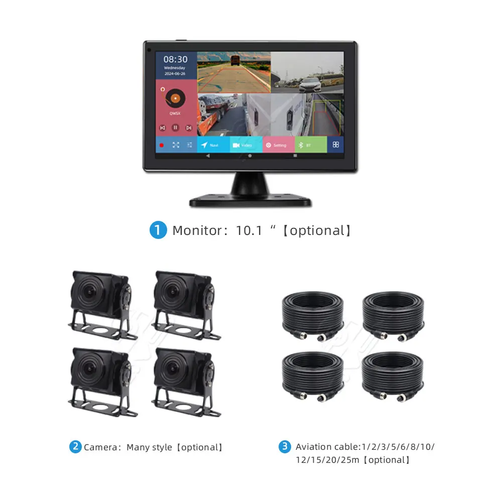 10.1-inch AI Intelligent Blind Spot Monitor Car Navigation Reversing Assistance All-in-one Machine Truck Monitor Display Screen