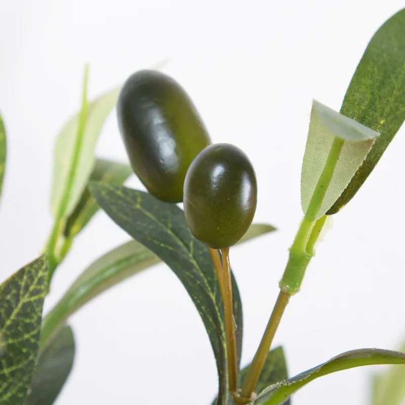 LN Olive Branch 6 Fork With Fruit Olive Branch False Branch Wedding Home Photography Props Flower Arrangement Wood Decoration