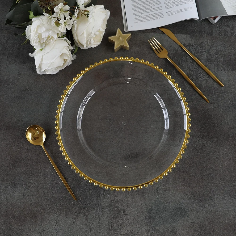 Best Seller Luxury Plastic Wedding Disposable Party Dinnerware Charger Plate