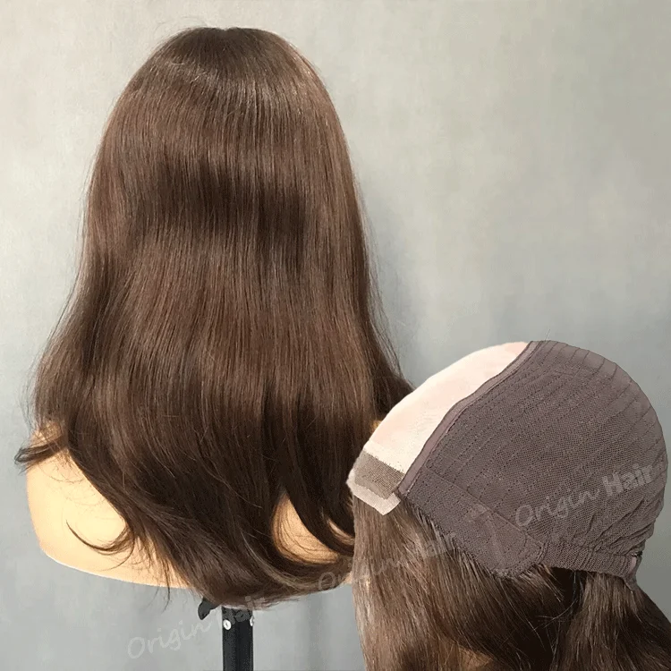 Glueless Silk Top Silicone Medical Wig Replacement European Human Hair For Alopecia Or Cancer Medical Prothesis Wig For Women